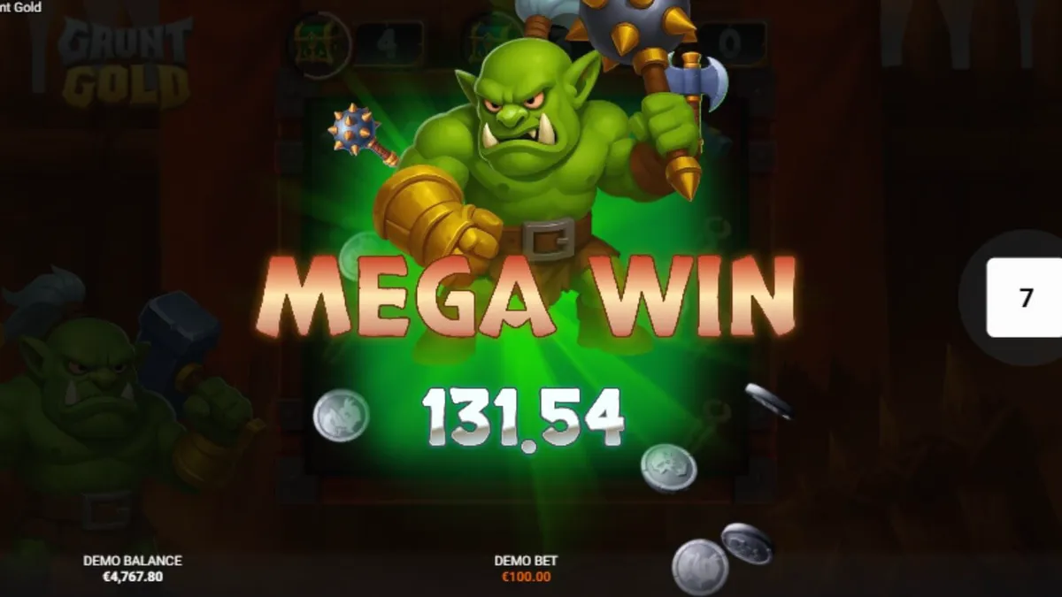 Tampilan visual slot Grunt Gold dengan tema orc dan dungeon